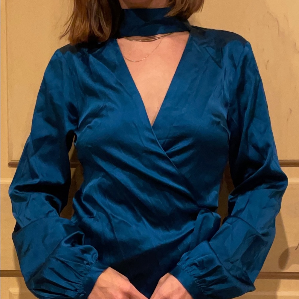 LPA Satin Long Sleeve Top